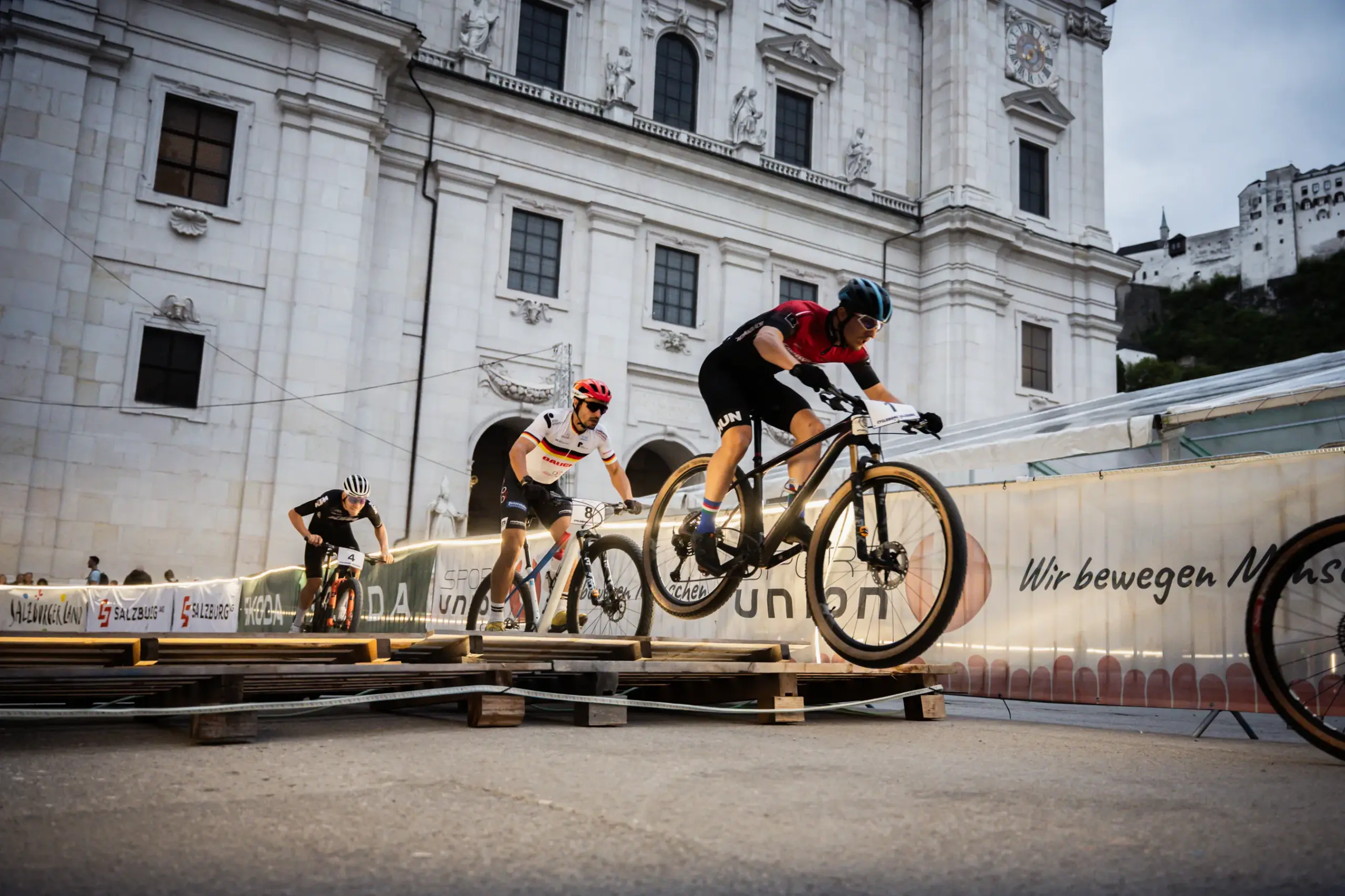 LED strip lights at Cyclodome Salzburg cycling event