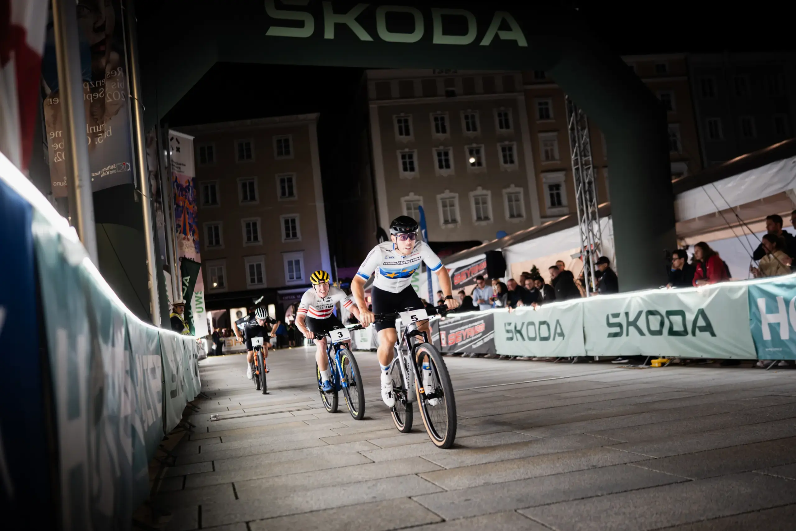 LED strip lights at Cyclodome Salzburg cycling event