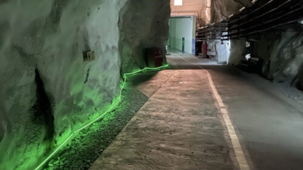 Emergency LED light in tunnel
